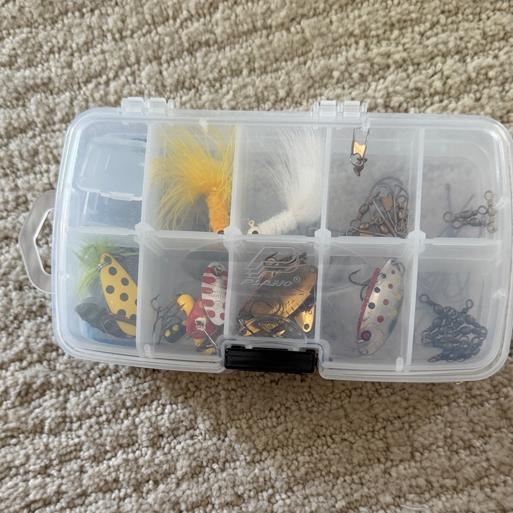 Men's Fishing Lure Kit - Assorted Yellow, White, Green, Red, Silver Lures